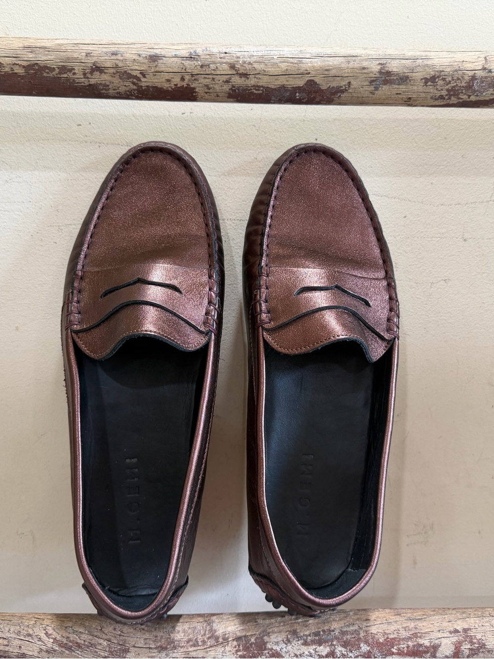 M. Gemi Metallic Brown Pastoso Mocassin
